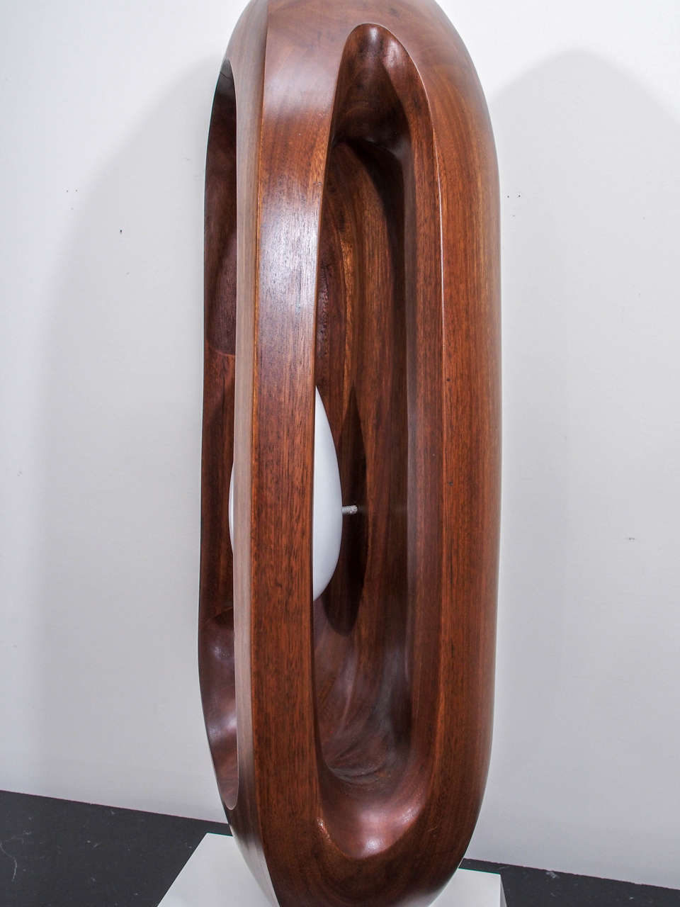 SATURDAY SALE Large Sculpture in Mahogany and White Lacquer 1